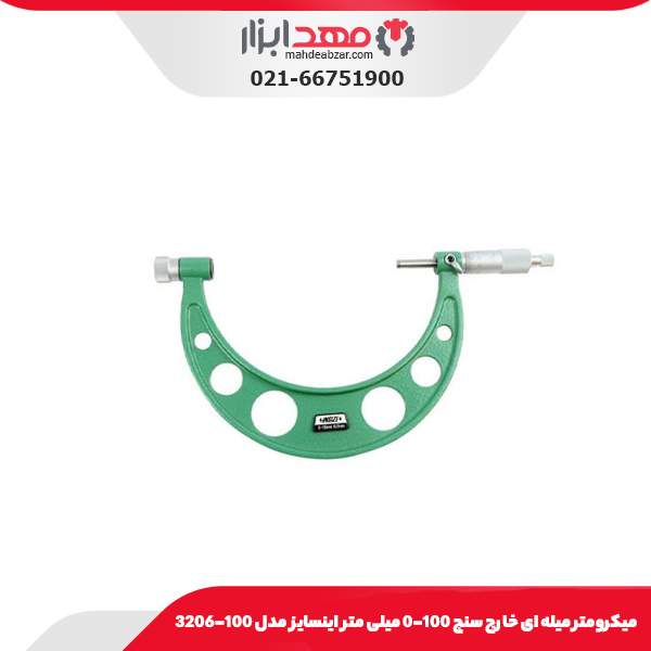 میکرومتر میله ای خارج سنج 100-0 میلی‌ متر اینسایز مدل 100-3206